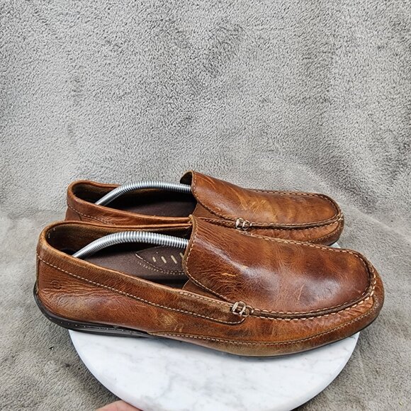 Rockport Shoes Mens Size 12 Brown Leather Slip On Driving Mocassin *GUC*